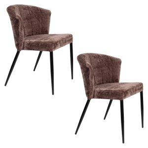 Dutchbone Georgia Eetkamerstoelen Paars – Set van 2 Dutchbone Georgia Eetkamerstoelen Paars – Set van 2