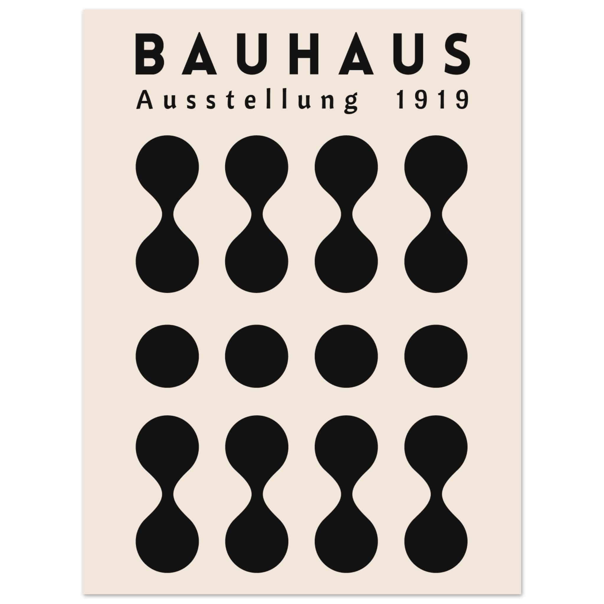 Artfulprints Poster Bauhaus - Ausstellung 1919 - 30x40 cm - Zwart / Wi