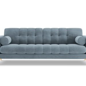 Cosmopolitan Design Bank Bali 4-zits, flueel, lichtblauw – 96x217x75cm Cosmopolitan Design Bank Bali 4-zits, flueel, lichtblauw – 96x217x75cm
