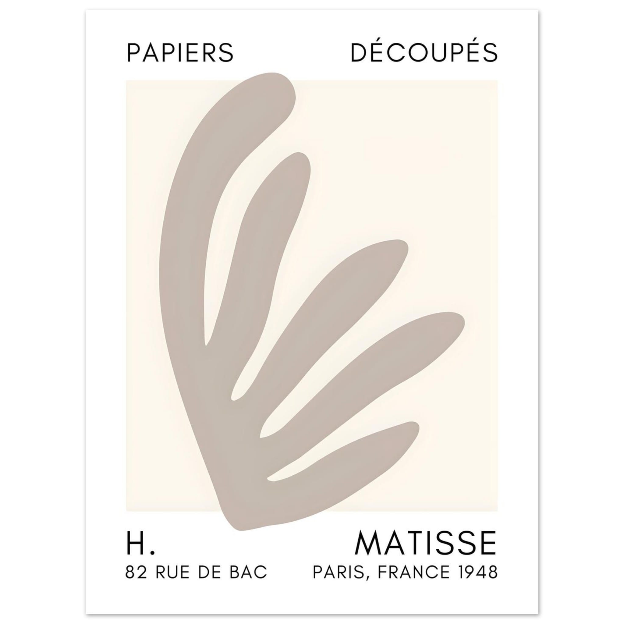 Artfulprints Poster Matisse – Aquatic impression grey - 30x40 cm - Gri