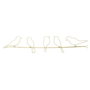 Art for the Home Metal Art – Vogeltjes op draad goud – 60×12,5cm Art for the Home Metal Art – Vogeltjes op draad goud – 60×12,5cm