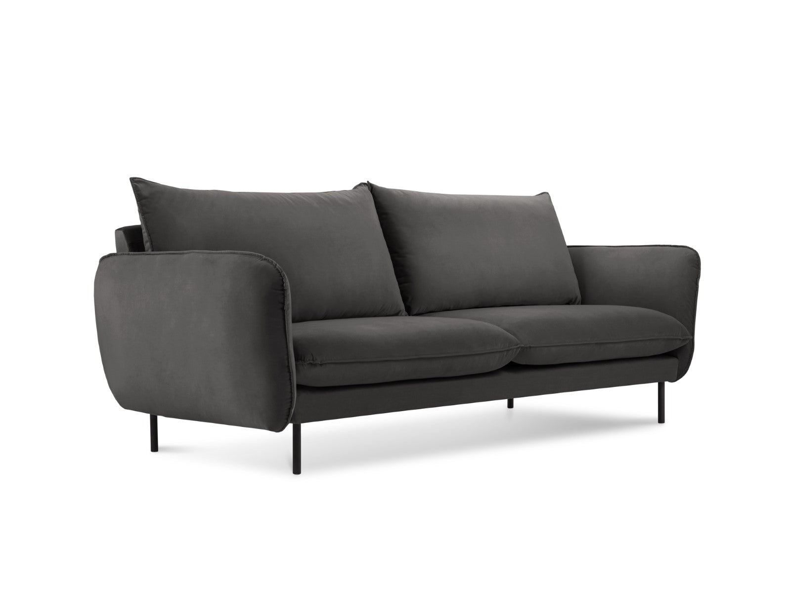 Cosmopolitan Design Bank Vienna 2-zits, flueel, donkergrijs - 92x160x9