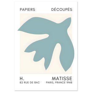 Artfulprints Poster Matisse – Floating forms turquoise – A4 21×29.7 cm Artfulprints Poster Matisse – Floating forms turquoise – A4 21×29.7 cm