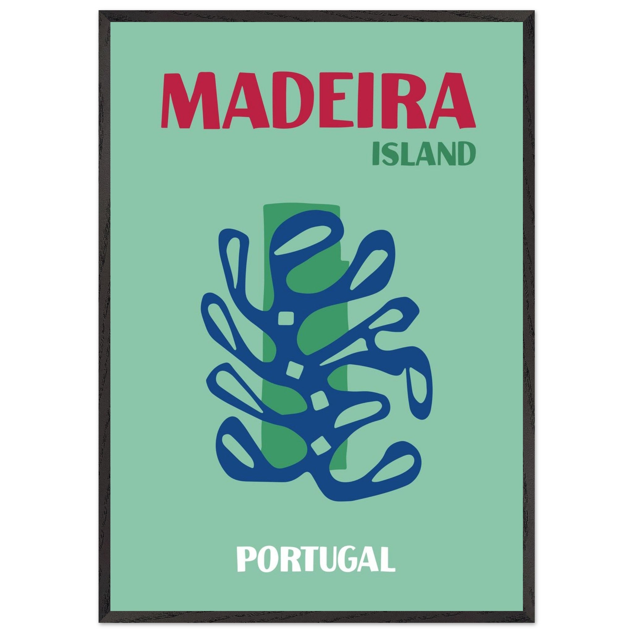 Artfulprints Poster met Lijst Portugal - Madeira - 70x100 cm - Groen
