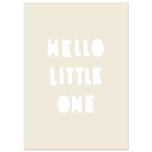 Artfulprints Poster Hello little one wit – A4 21×29.7 cm – Taupe Artfulprints Poster Hello little one wit – A4 21×29.7 cm – Taupe