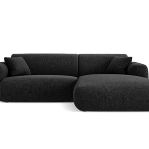 Cosmopolitan Design rechter hoekbank Nolio 4-zits, chenille, zwart – 1 Cosmopolitan Design rechter hoekbank Nolio 4-zits, chenille, zwart – 1