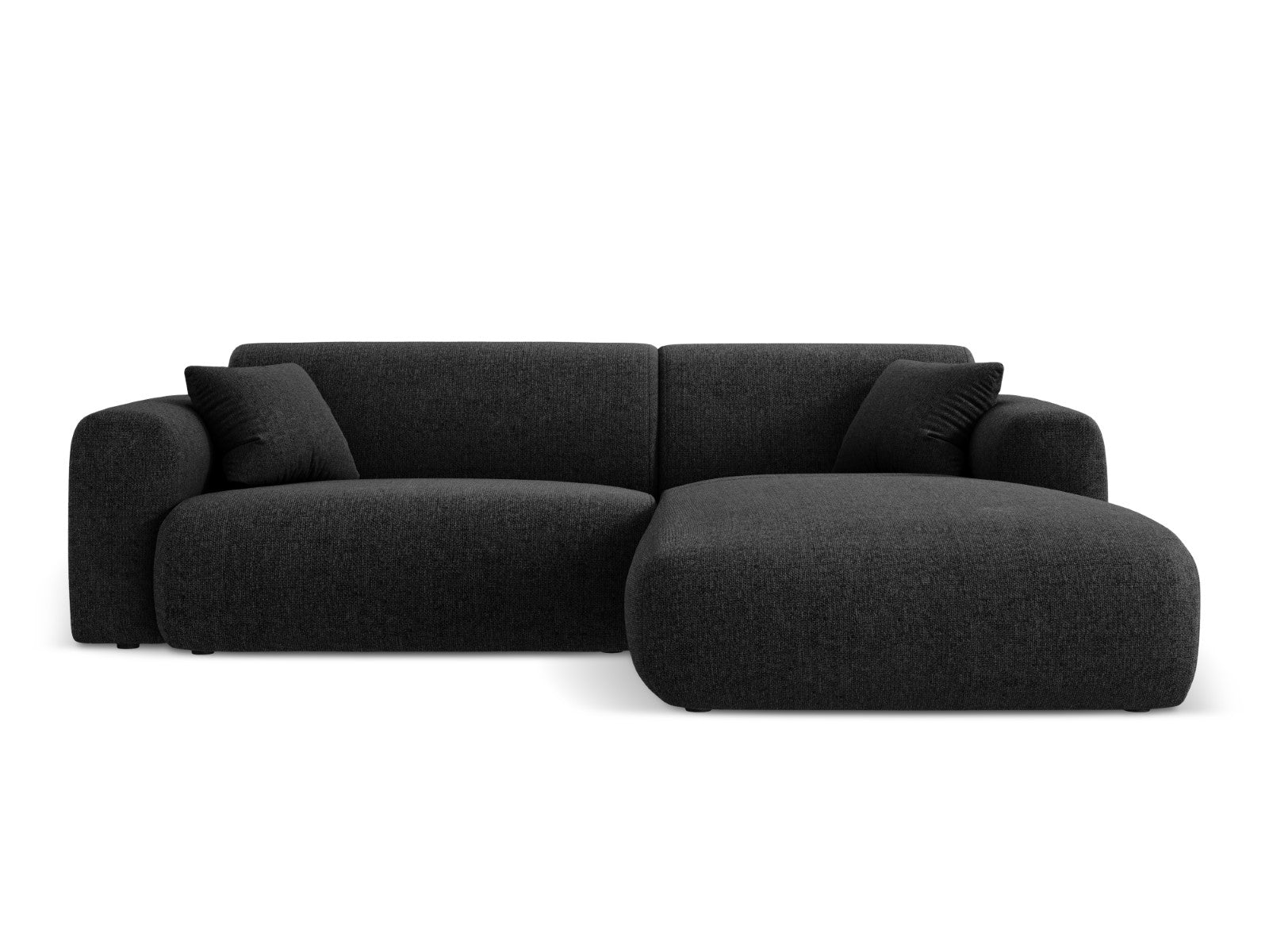 Cosmopolitan Design rechter hoekbank Nolio 4-zits, chenille, zwart - 1