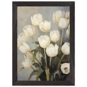 Artfulprints Poster met Lijst White tulips – A4 21×29.7 cm – Wit Artfulprints Poster met Lijst White tulips – A4 21×29.7 cm – Wit