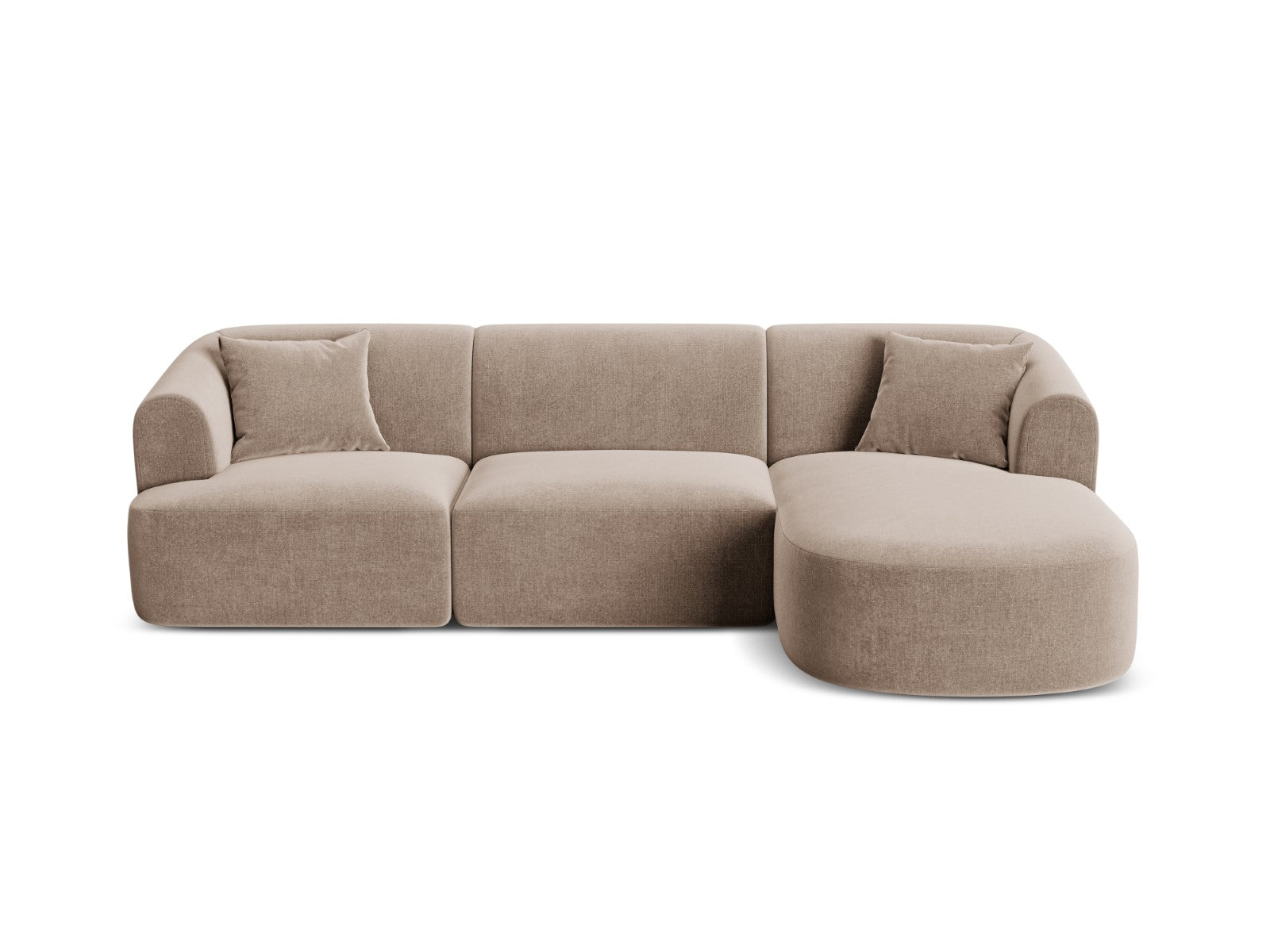 Cosmopolitan Design Modulaire hoekbank rechts Campi 4-zits, flueel don