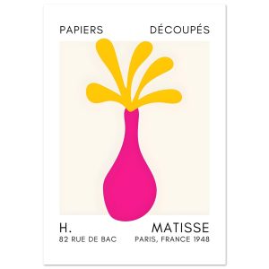 Artfulprints Poster Matisse – Ocean flower yellow/pink – 70×100 cm – M Artfulprints Poster Matisse – Ocean flower yellow/pink – 70×100 cm – M