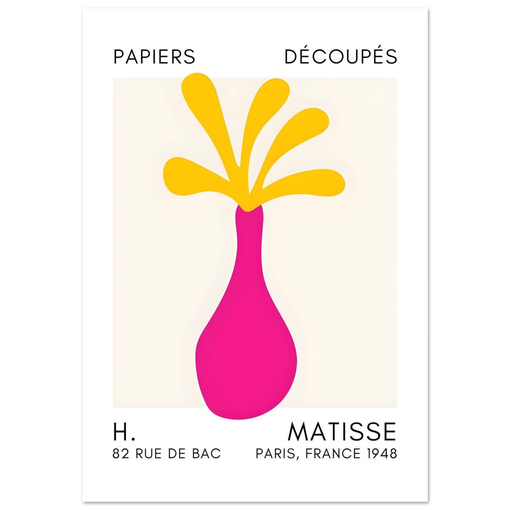 Artfulprints Poster Matisse - Ocean flower yellow/pink - 70x100 cm - M