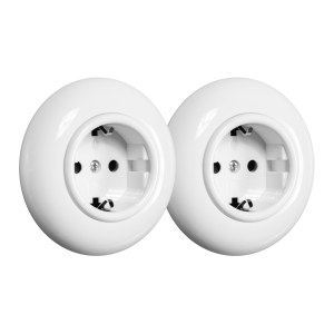 De Oude Schakelaar 2-voudig stopcontact – wit – rond De Oude Schakelaar 2-voudig stopcontact – wit – rond