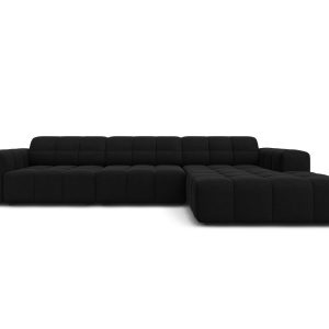 Cosmopolitan Design rechter hoekbank Chicago 4-zits, flueel zwart – 16 Cosmopolitan Design rechter hoekbank Chicago 4-zits, flueel zwart – 16