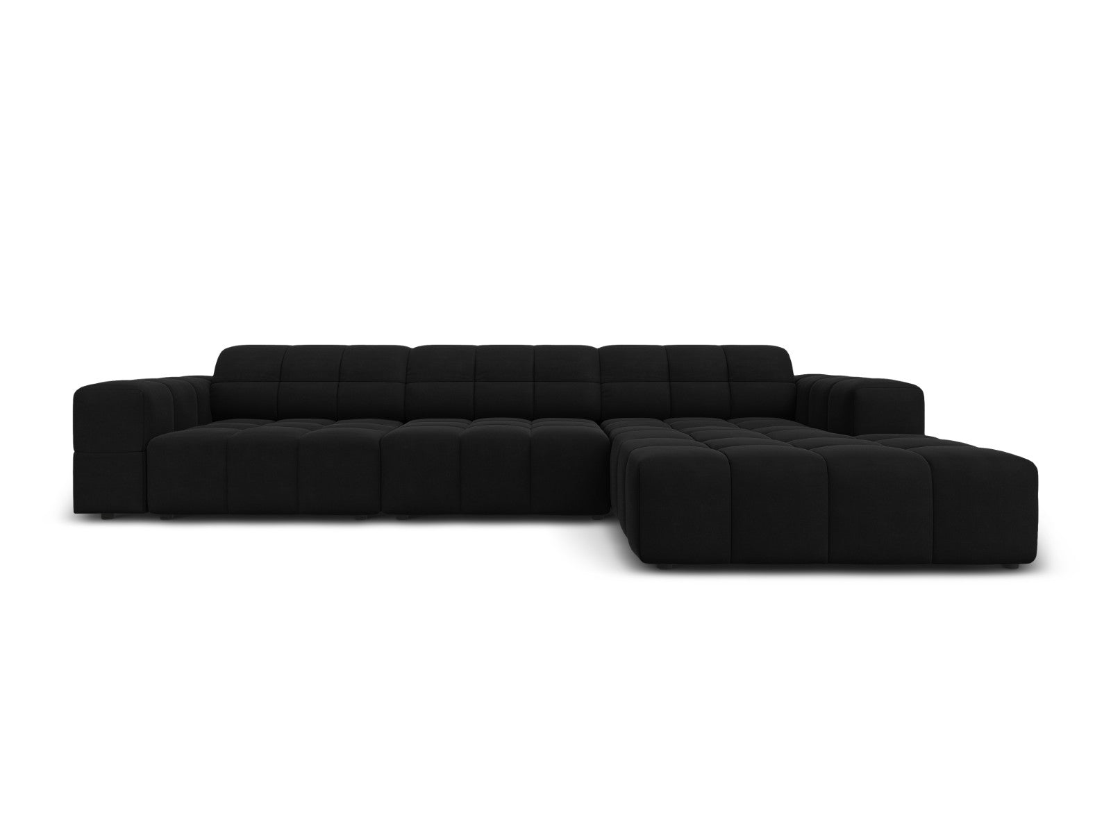 Cosmopolitan Design rechter hoekbank Chicago 4-zits, flueel zwart - 16