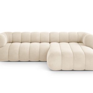 Cosmopolitan Design rechter hoekbank Koge 5-zits, flueel lichtbeige – Cosmopolitan Design rechter hoekbank Koge 5-zits, flueel lichtbeige –