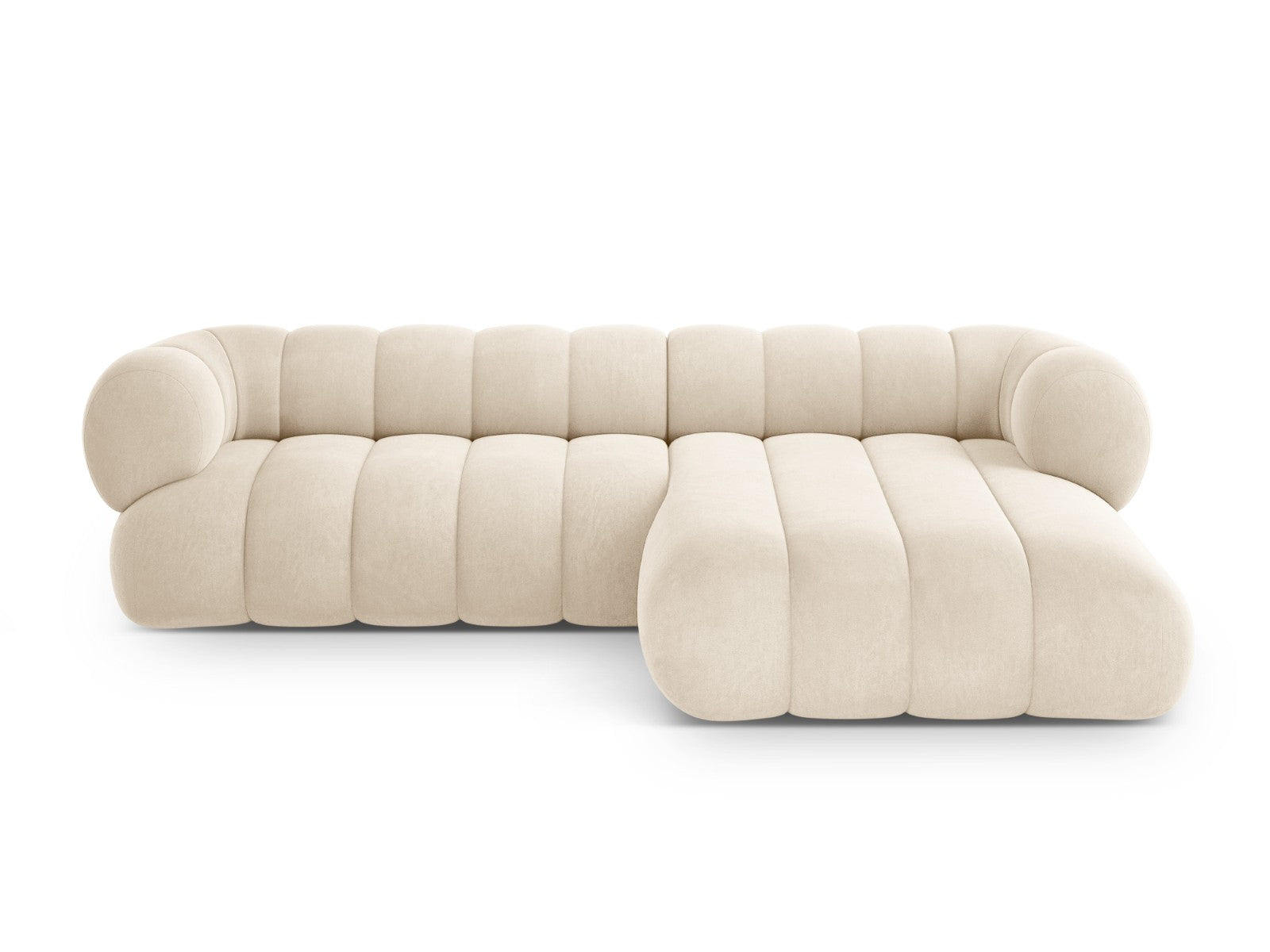 Cosmopolitan Design rechter hoekbank Koge 5-zits, flueel lichtbeige -