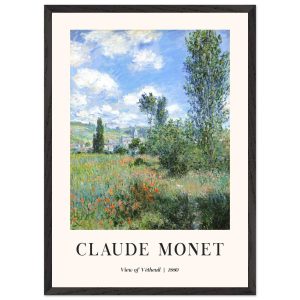 Artfulprints Poster met Lijst Claude Monet – View of Vétheuil II – 50x Artfulprints Poster met Lijst Claude Monet – View of Vétheuil II – 50x
