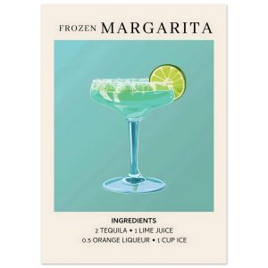 Artfulprints Poster Frozen Margarita cocktail II – Ingrediënten – 50×7 Artfulprints Poster Frozen Margarita cocktail II – Ingrediënten – 50×7