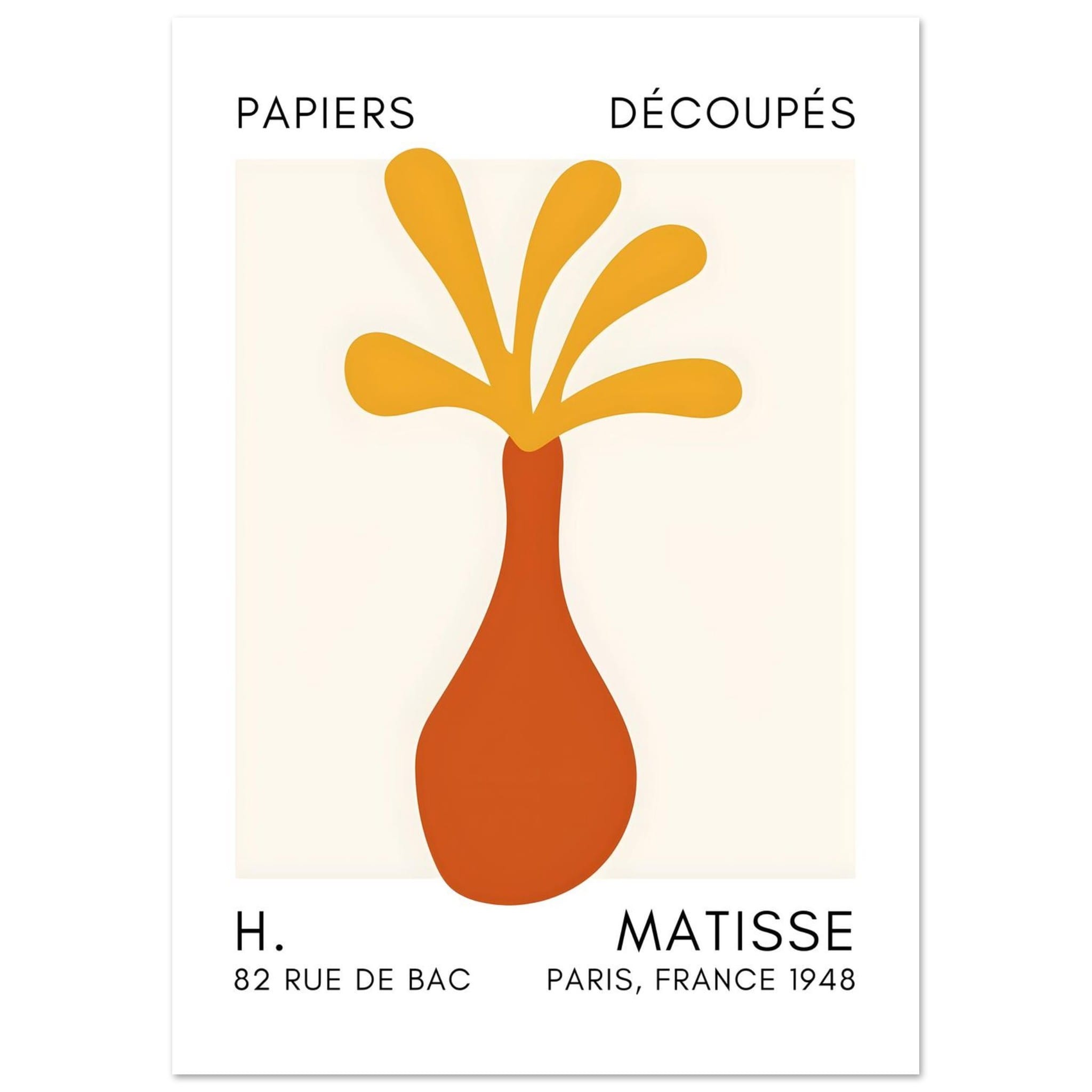 Artfulprints Poster Matisse - Ocean flower yellow - A4 21x29.7 cm - Ge