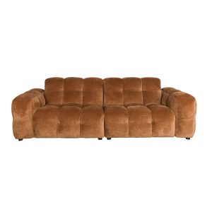 Dutchbone Hackman 3-zitsbank Velours Cognac Bruin Dutchbone Hackman 3-zitsbank Velours Cognac Bruin