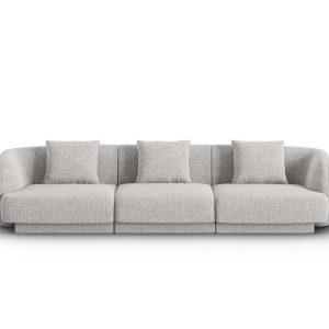 Cosmopolitan Design Bank Tulum 3-zits, chenille, lichtgrijs – 90x255x7 Cosmopolitan Design Bank Tulum 3-zits, chenille, lichtgrijs – 90x255x7