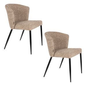 Dutchbone Georgia Eetkamerstoelen Bruin – Set van 2 Dutchbone Georgia Eetkamerstoelen Bruin – Set van 2