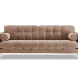 Cosmopolitan Design Bank Bali 4-zits, flueel, beige – 96x217x75cm Cosmopolitan Design Bank Bali 4-zits, flueel, beige – 96x217x75cm