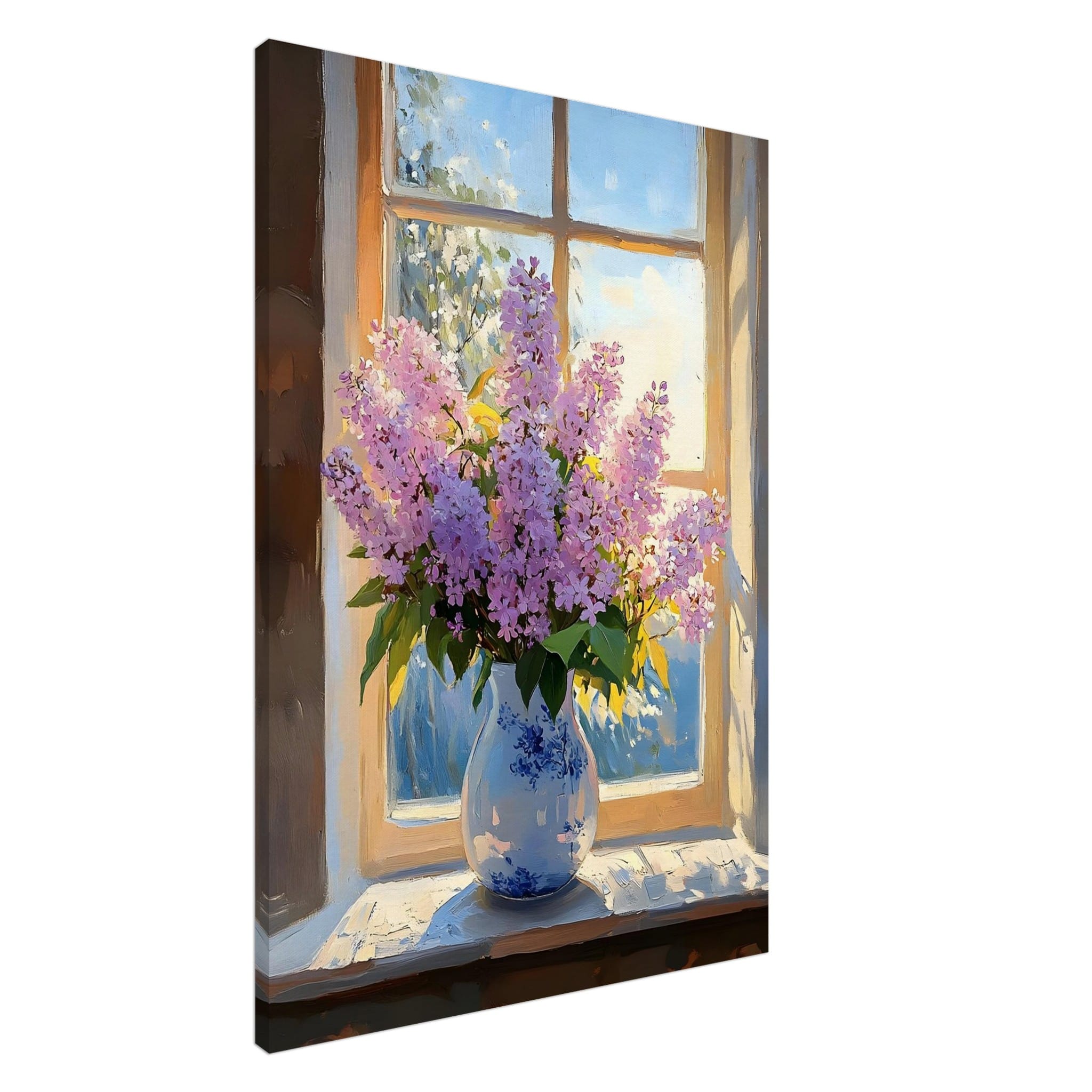 Artfulprints Canvas Golden hour blossoms canvas - 75x100 cm - Paars