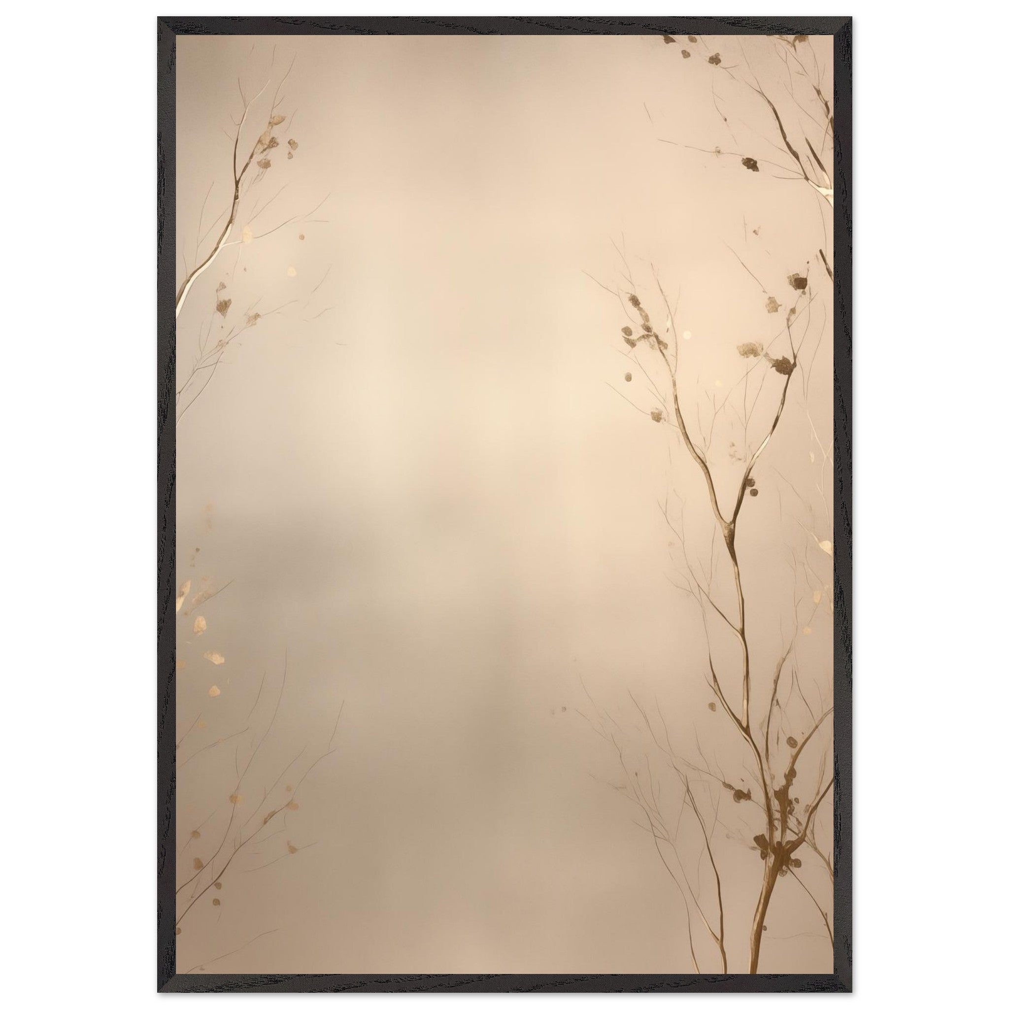Artfulprints Poster met Lijst Abstract - Golden leafs - 70x100 cm - Go