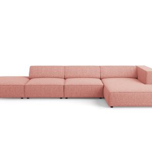Cosmopolitan Design rechter hoekbank Arendal 5-zits, chenille, roze – Cosmopolitan Design rechter hoekbank Arendal 5-zits, chenille, roze –