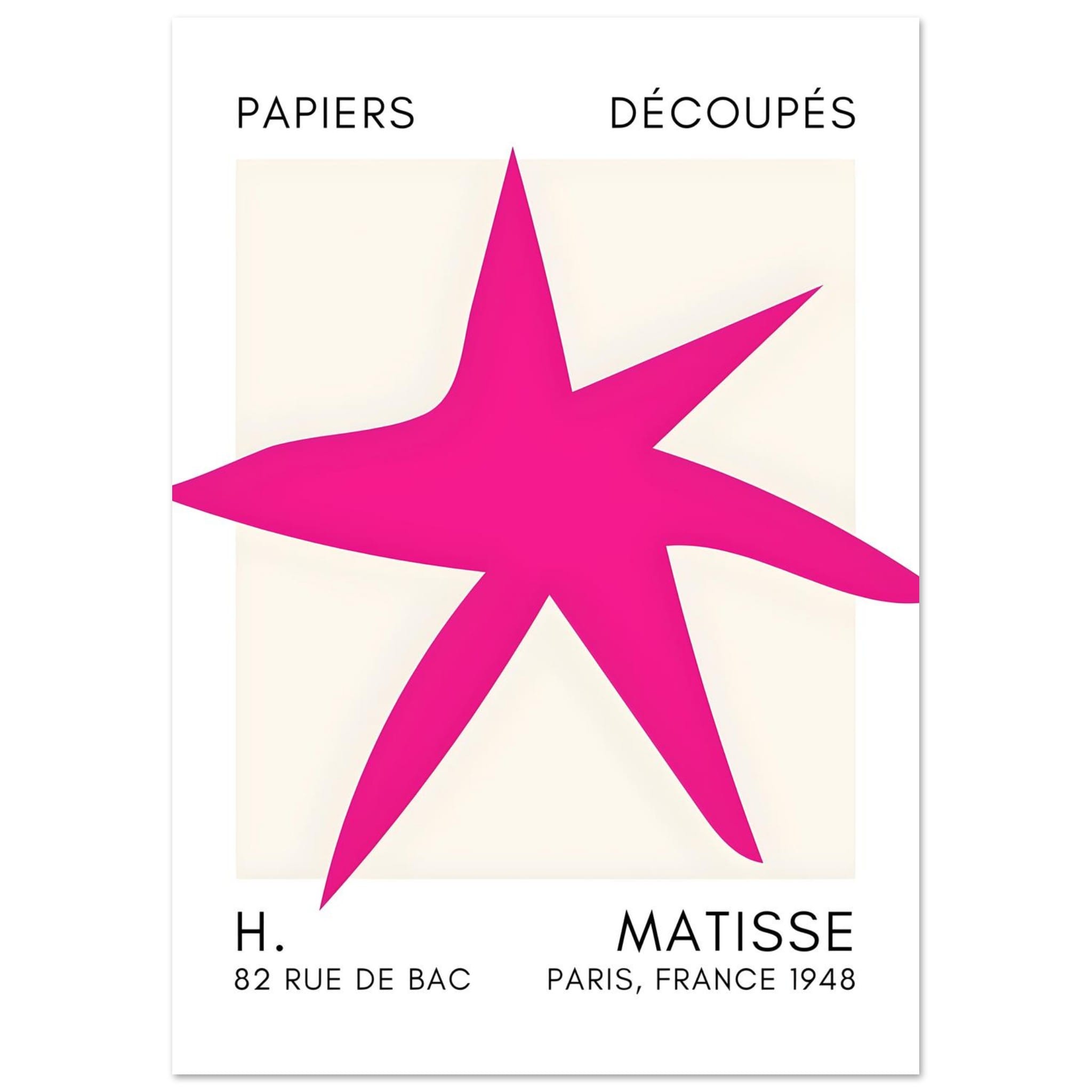 Artfulprints Poster Matisse – Star of the sea pink - A4 21x29.7 cm - R