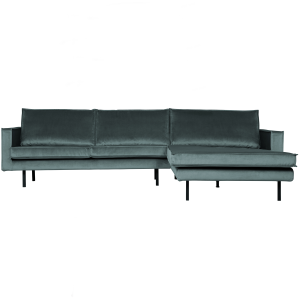 WOOOD chaise longue rechts Rodeo – Velvet – Teal – 85x300x155 WOOOD chaise longue rechts Rodeo – Velvet – Teal – 85x300x155
