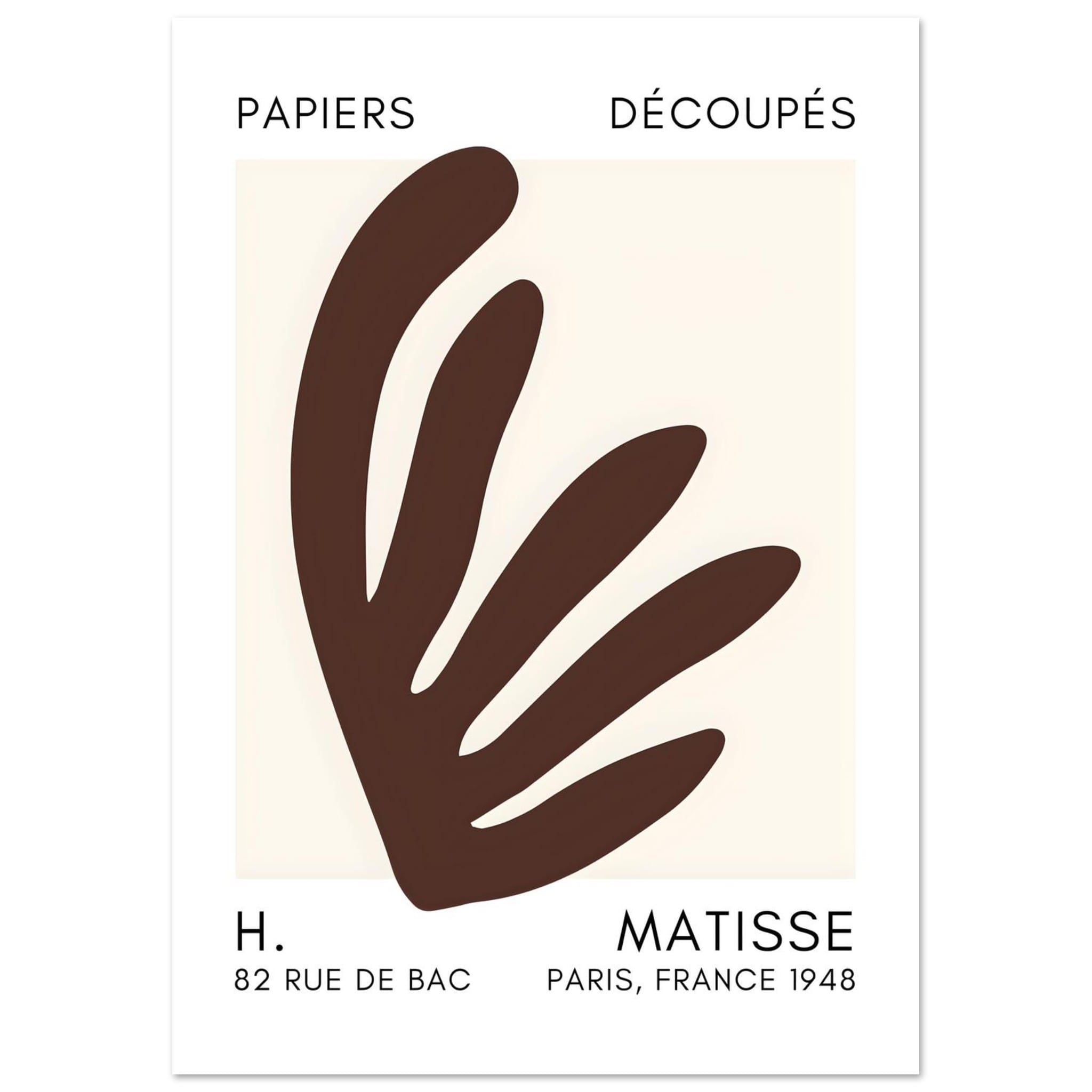 Artfulprints Poster Matisse – Aquatic impression brown - A4 21x29.7 cm