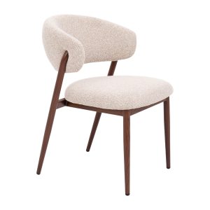 DÉJA Living Eetkamerstoel Skive – Stof – Zand/Walnoot – Set van 2 DÉJA Living Eetkamerstoel Skive – Stof – Zand/Walnoot – Set van 2