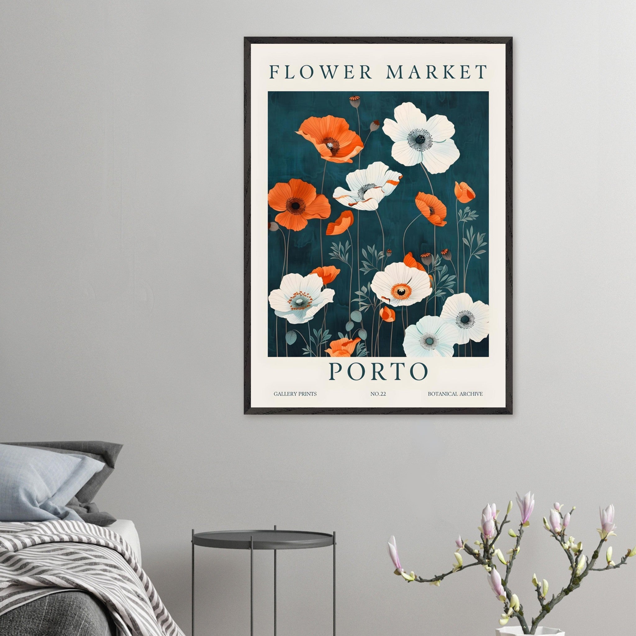 Artfulprints Poster Flower market - Porto - 70x100 cm - Meerkleurig