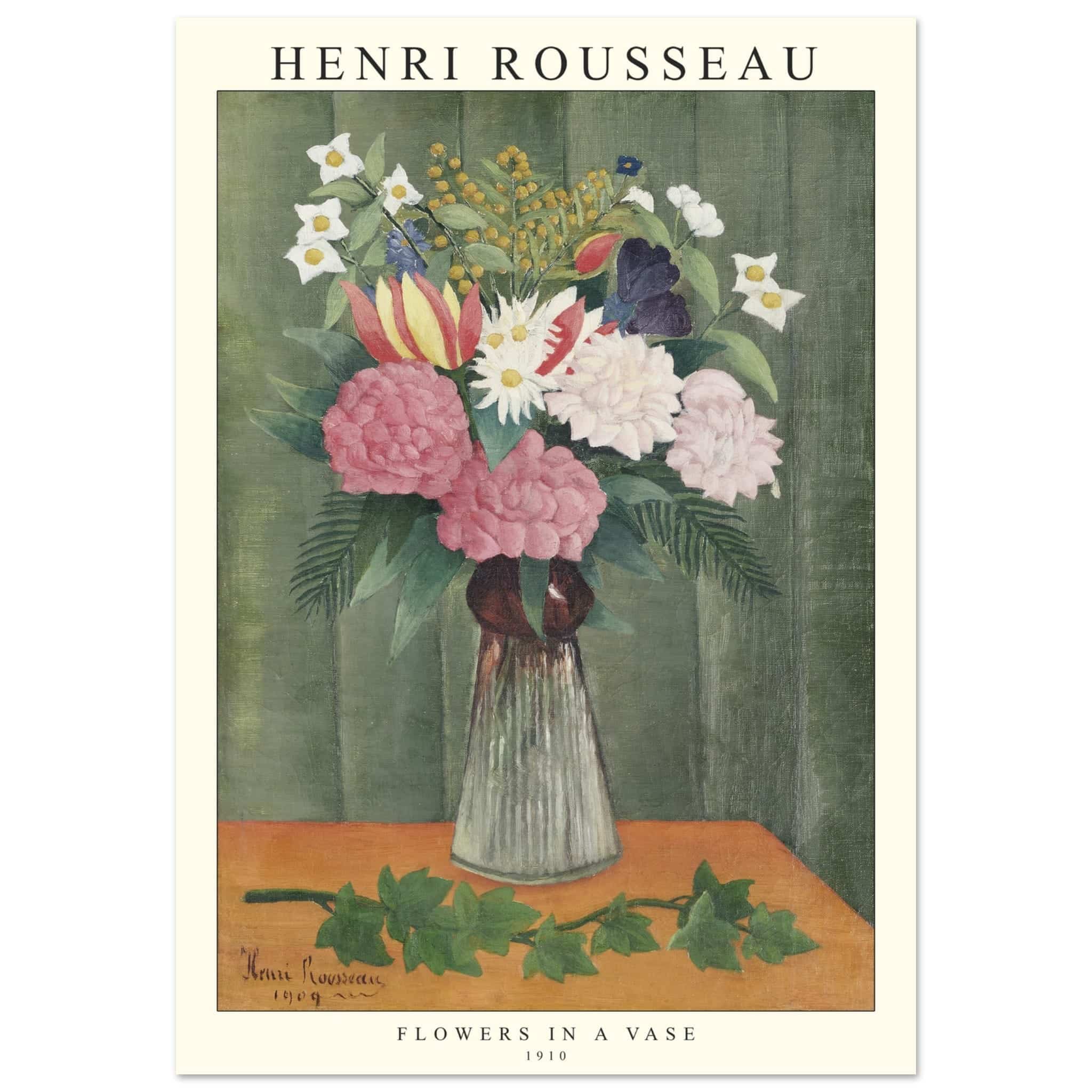 Artfulprints Poster Henri Rousseau - Flowers in a vase - 70x100 cm - G