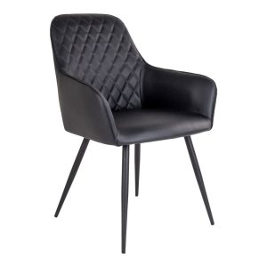 BRAM Eetkamerstoel Oravi – Set Van 2 – Zwart Leatherlook