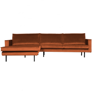 WOOOD chaise longue links Rodeo – Velvet – Roest – 85x300x86/155 WOOOD chaise longue links Rodeo – Velvet – Roest – 85x300x86/155