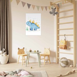 Artfulprints Blauwe dinosaurus poster 70×100 cm Artfulprints Blauwe dinosaurus poster 70×100 cm