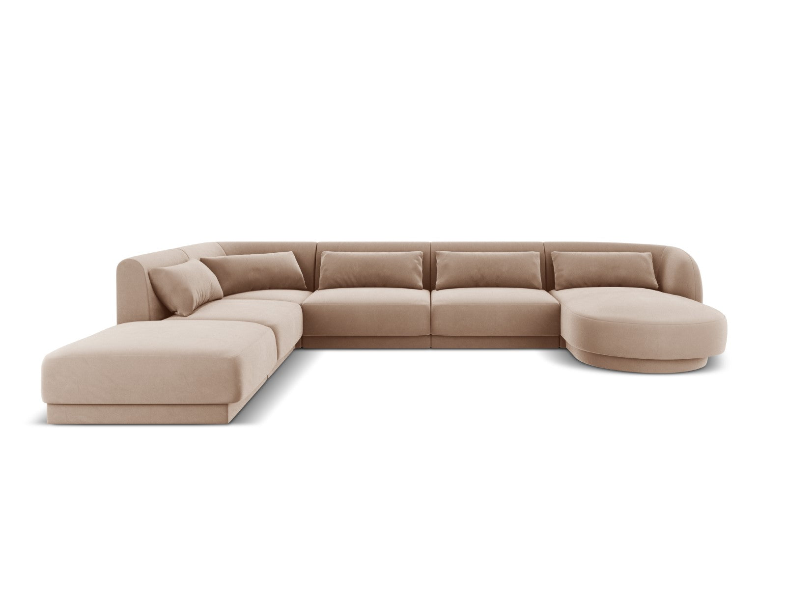 Cosmopolitan Design Panoramische hoekbank links Tulum 6-zits, flueel,