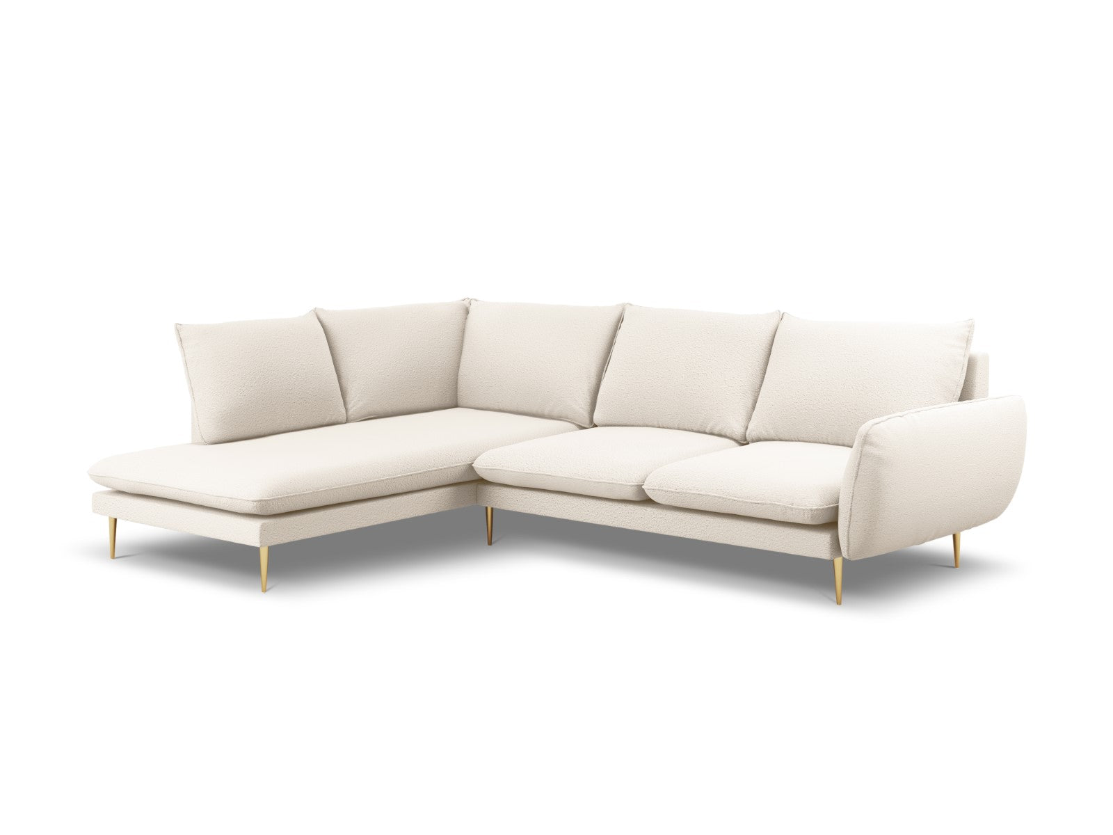 Cosmopolitan Design linker hoekbank Vienna 6-zits, boucle, beige - 185
