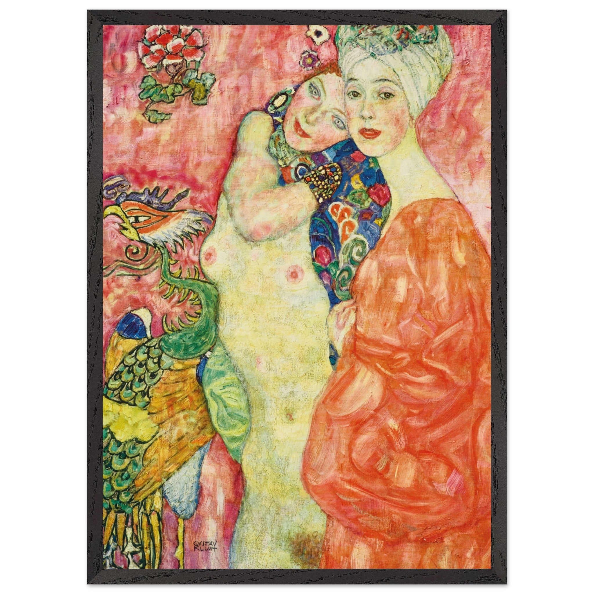 Artfulprints Poster met Lijst Gustav Klimt - The women friends - 50x70