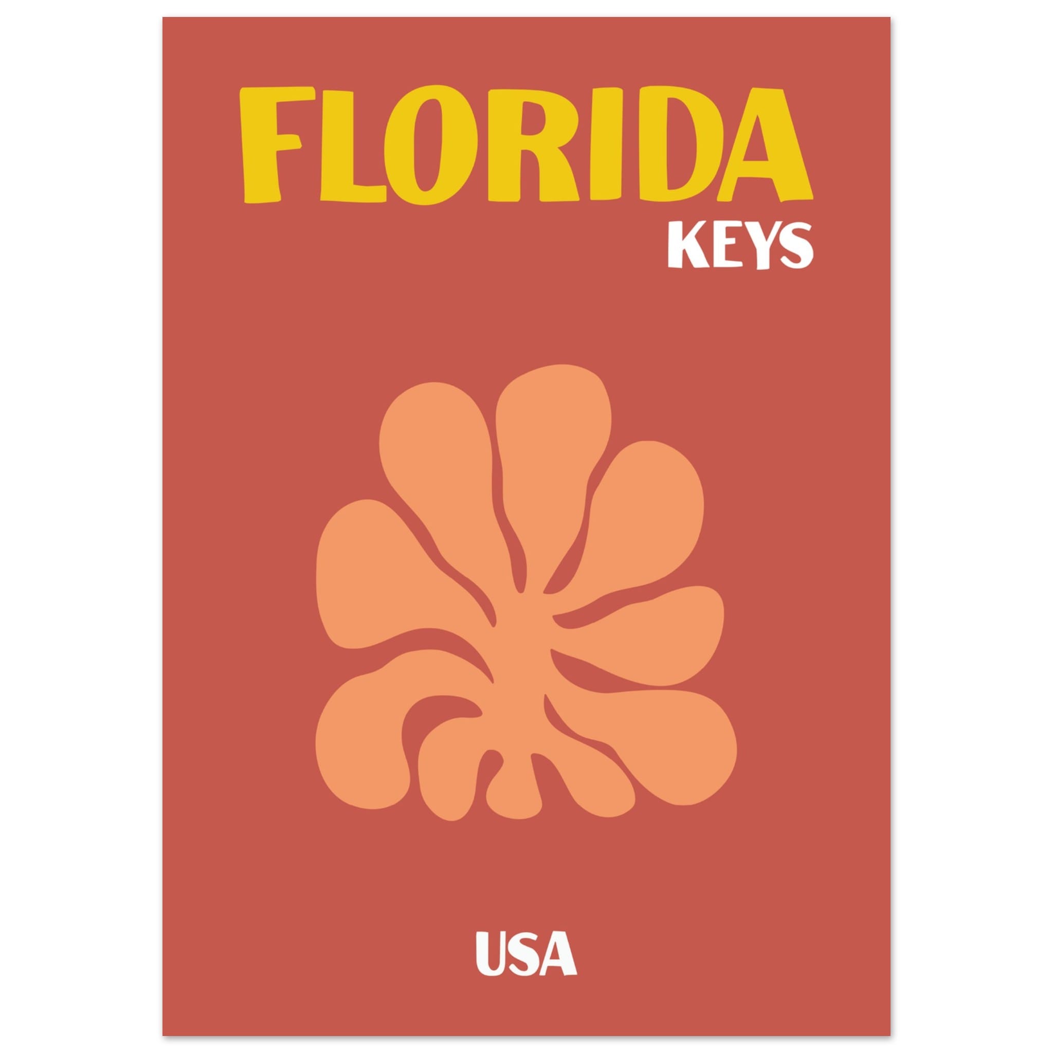 Artfulprints Poster USA - Florida Keys - 50x70 cm - Terracotta