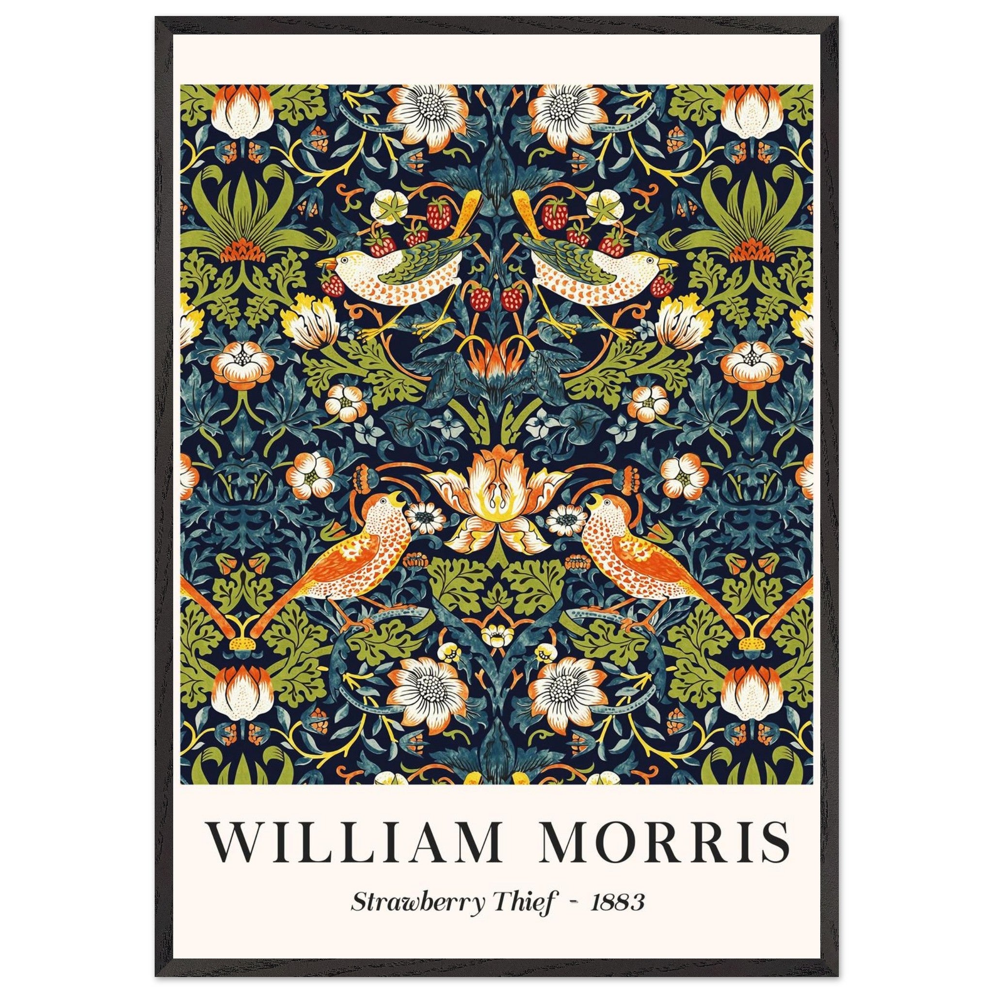 Artfulprints Poster met Lijst William Morris - Strawberry thief - 70x1