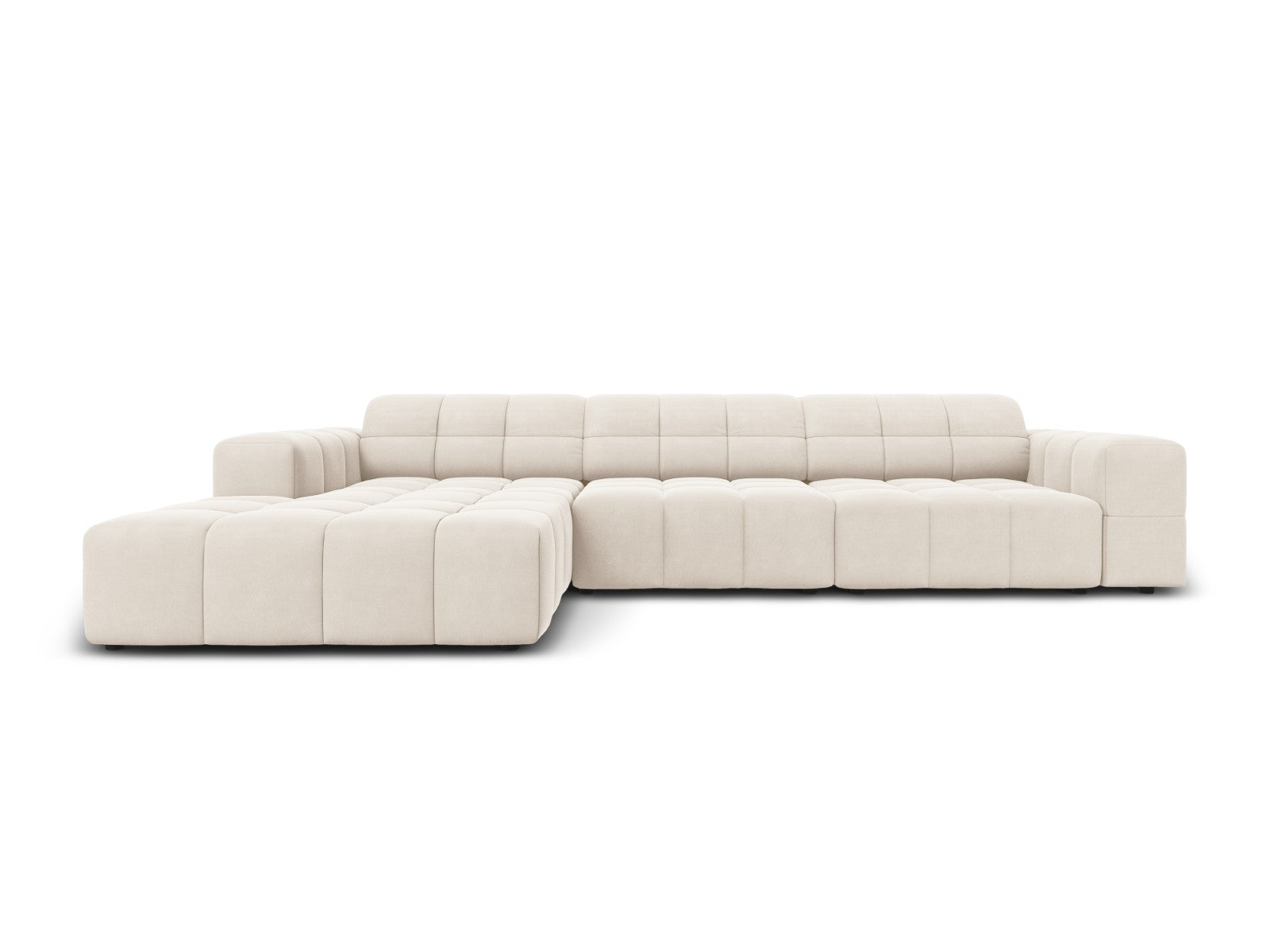 Cosmopolitan Design linker hoekbank Chicago 4-zits, flueel lichtbeige