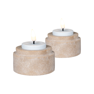 Artichok Joah Travertijn Kaarsenhouder Set van 2 – Beige Artichok Joah Travertijn Kaarsenhouder Set van 2 – Beige