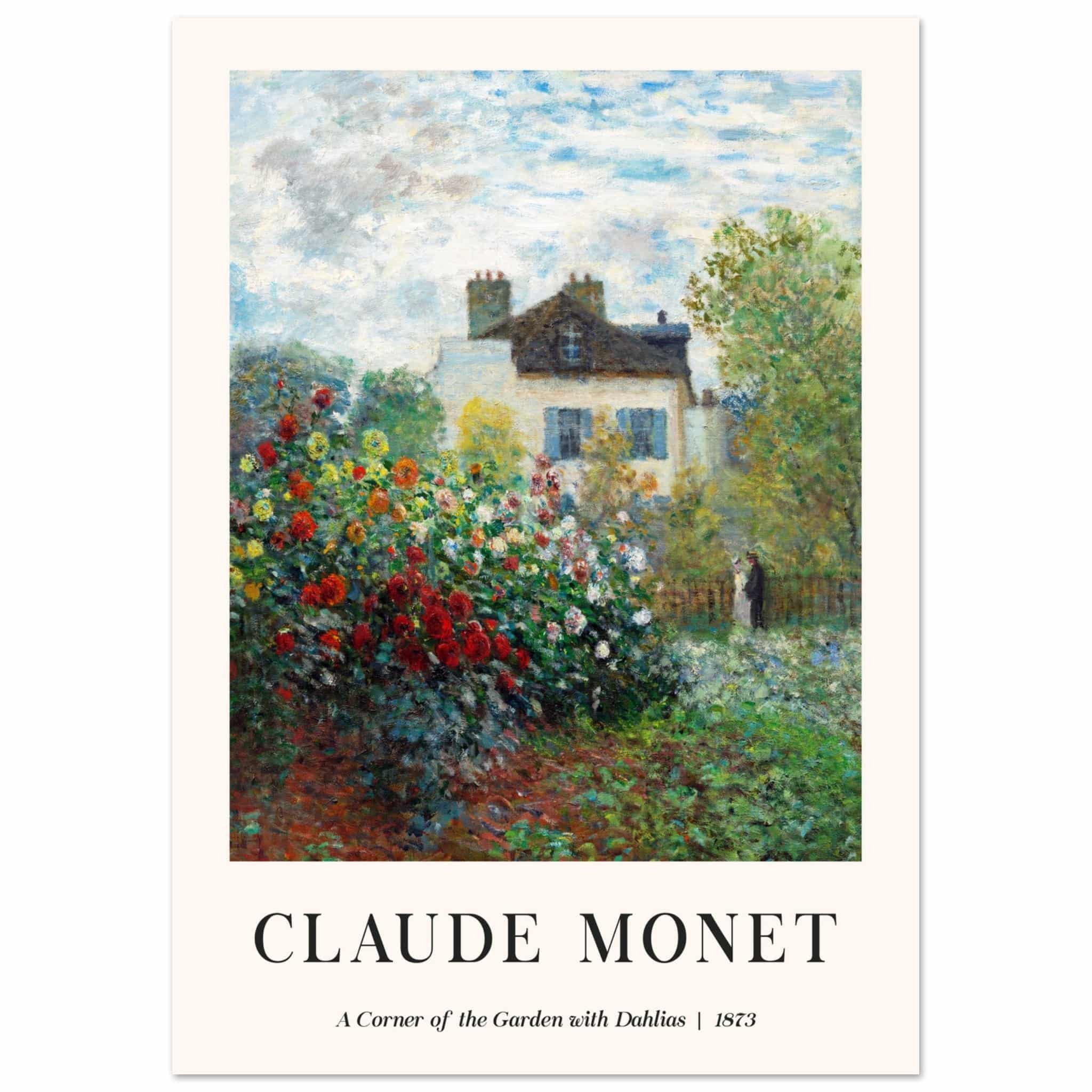 Artfulprints Poster Claude Monet - A corner of the garden with dahlias