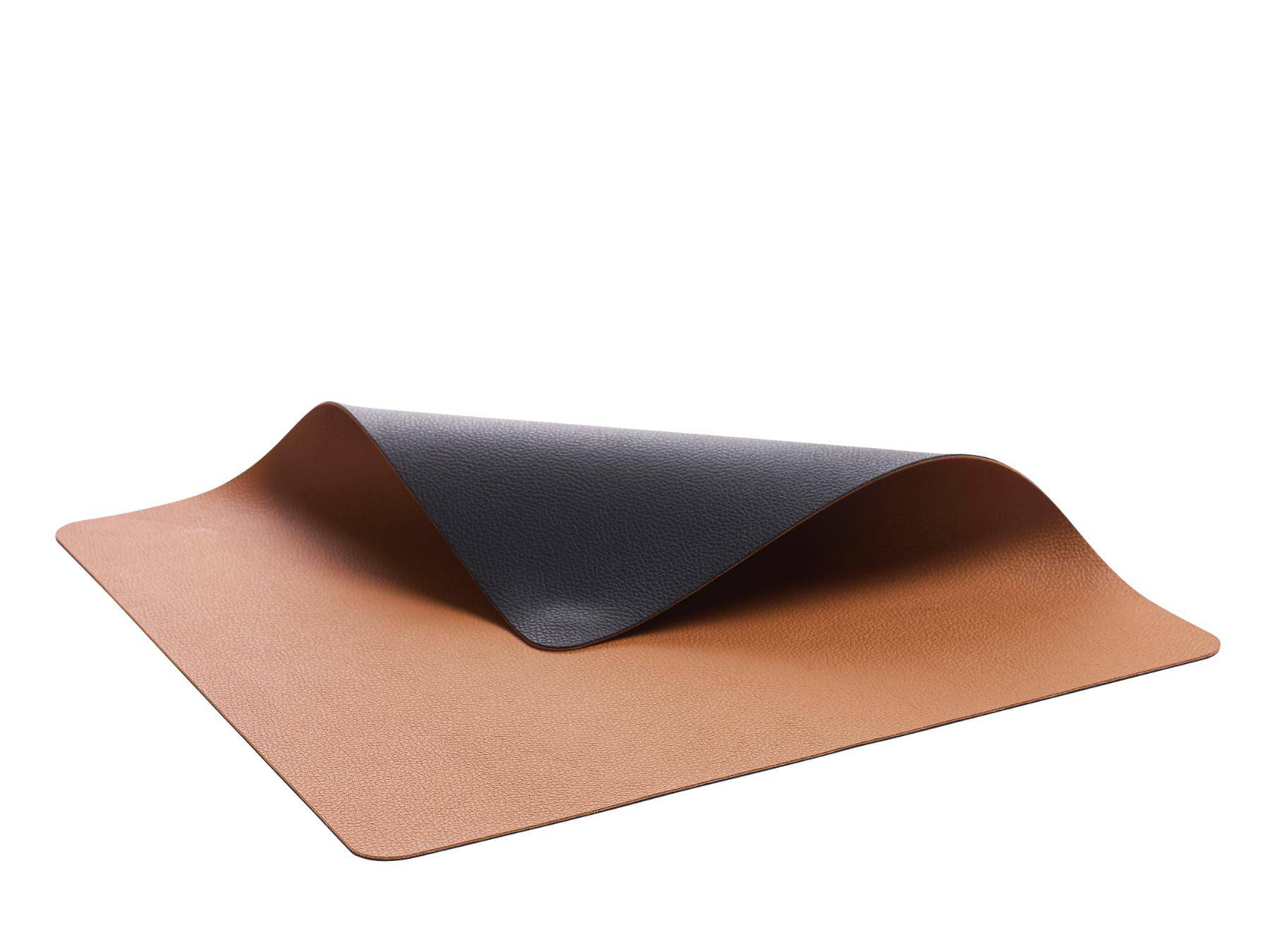 Bitz Placemat imitatie leer - dubbelzijdig te gebruiken Zwart/ Bruin 4