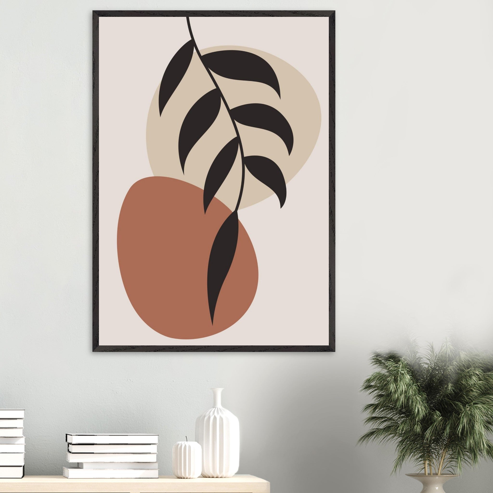 Artfulprints Poster Boho - Abstract leaf II - 70x100 cm - Terracotta