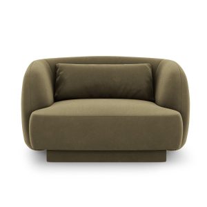 Cosmopolitan Design Fauteuil Tulum flueel, groente – 90x103x70cm